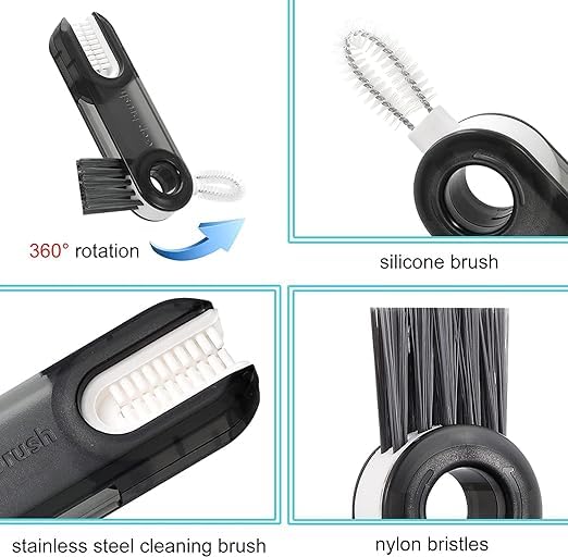 3 in 1 Cup Lid Gap Cleaning Brush, Bottle lid Cleaning Brush
