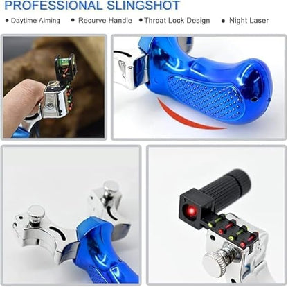 Adjustable Laser Guided Slingshot | Professional Rubber Band Catapult for Kids & Adults