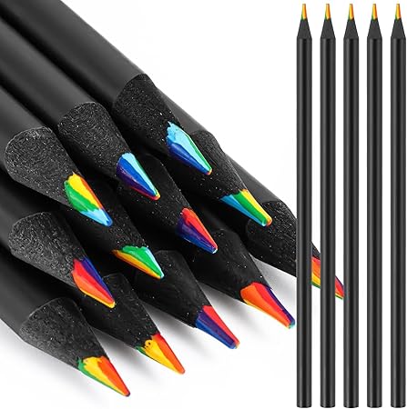 12 Colors Rainbow Pencils for Kids Adults, Rainbow Colored Pencil Art Supplies